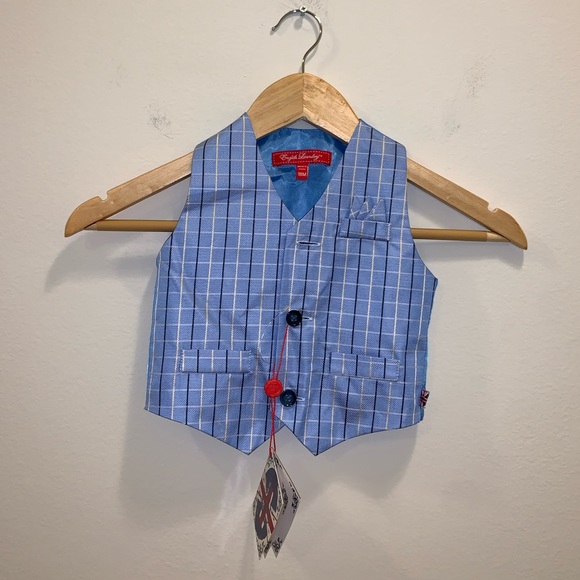 BRAND NWT English Laundry Blue Plaid Dress top 18M - Picture 2 of 12